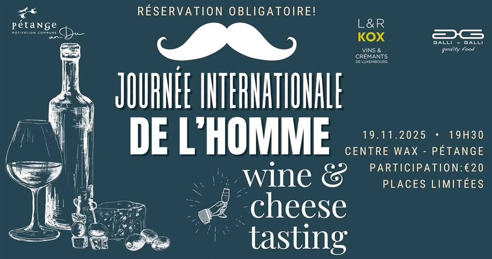Dégustation de vin et fromage à l'occasion de la Journée Internationale de l'Homme