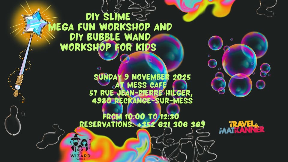 Atelier géant de Slime DIY et atelier de baguettes à bulles magiques pour enfants
