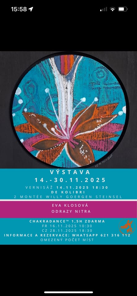 Exhibition with Opening - EVA KLOSOVÁ - REFLECTIONS NITRA, featuring ChakradanceTM Practices