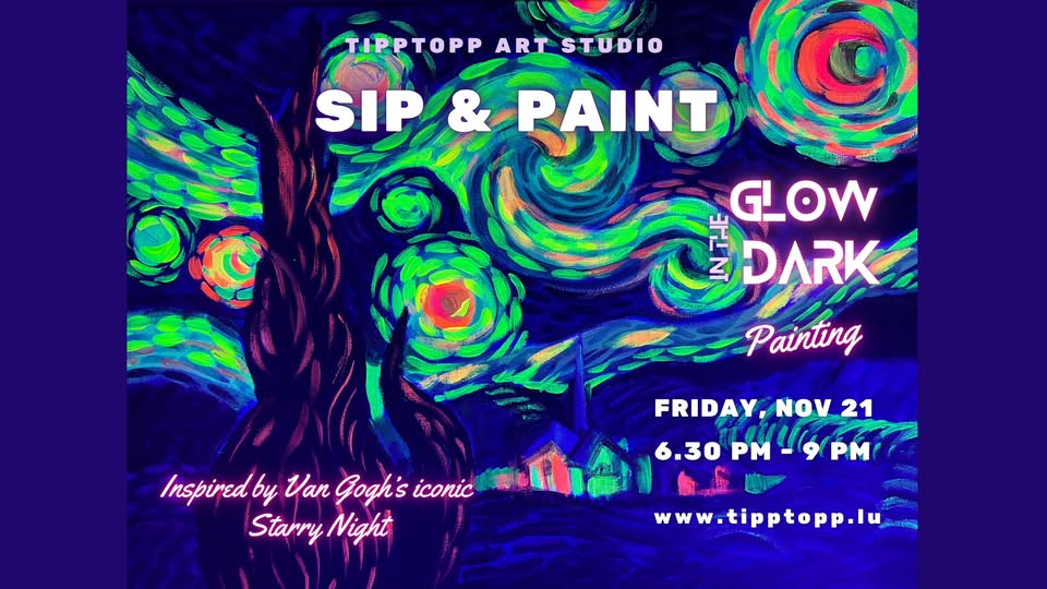Glow-in-the-Dark Sip & Paint - "Starry Night" Edition