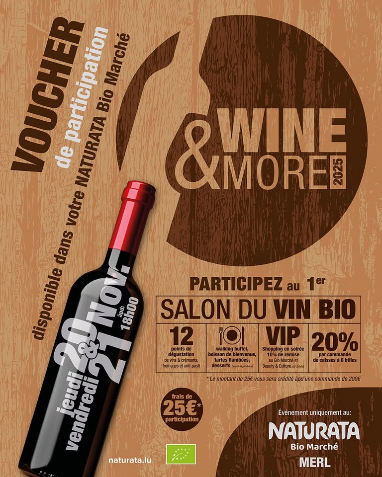 Soirée Wine & More chez Naturata à Merl