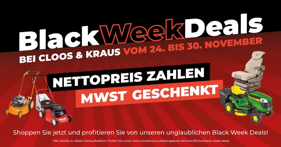 Offres Black Week chez Cloos & Kraus