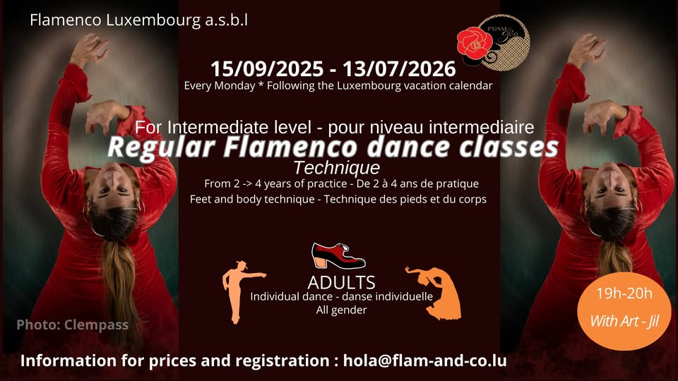 Flamenco pour adultes : INTERMÉDIAIRE 1 : technique (Tous les lundis)