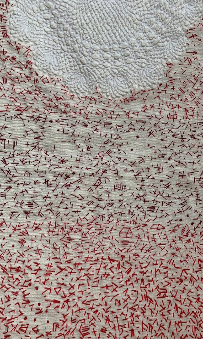 Improvised hand embroidery on fabric and paper