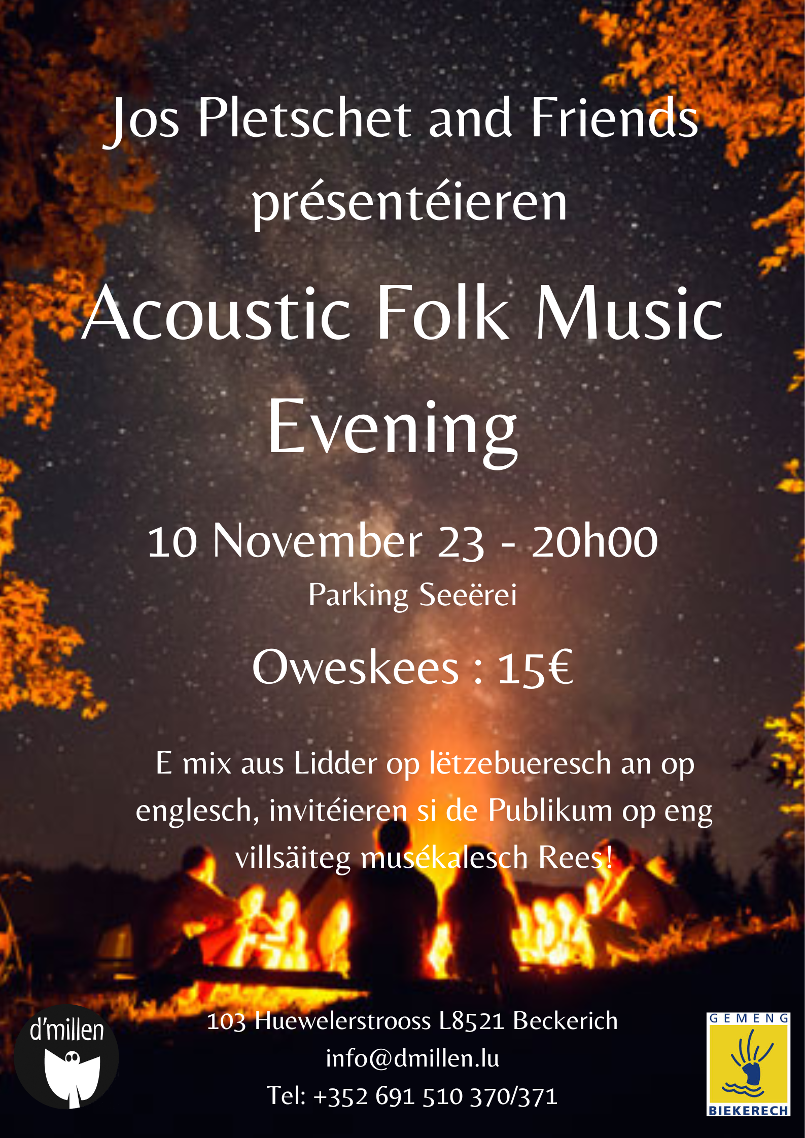 Jos Pletschet & Friends present… Acoustic Folk Music Evening