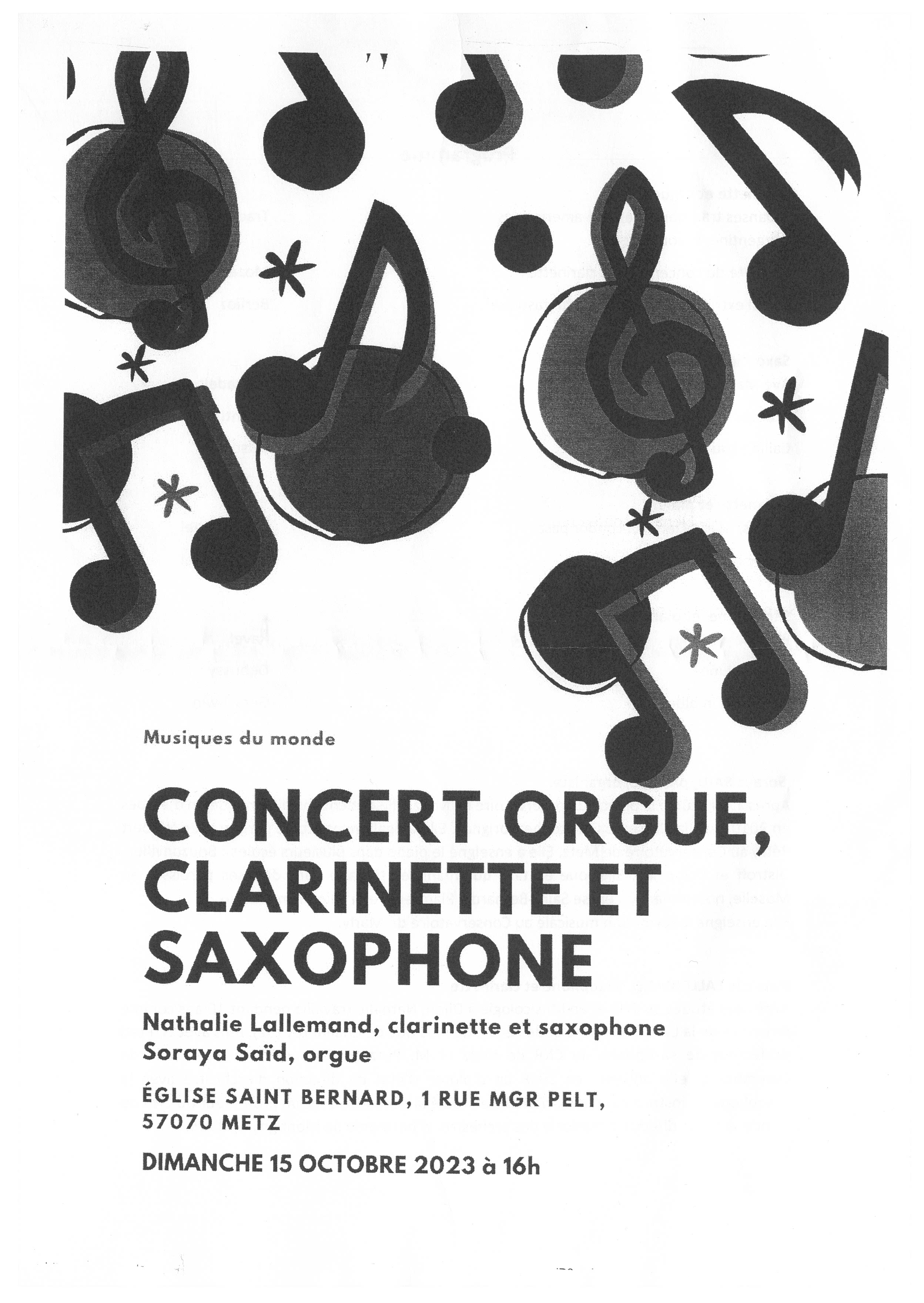 Concert - Orgue, clarinette et saxophone
