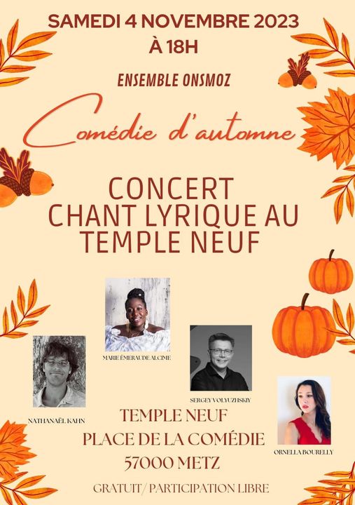 Concert - Chant lyrique comédie d'automne