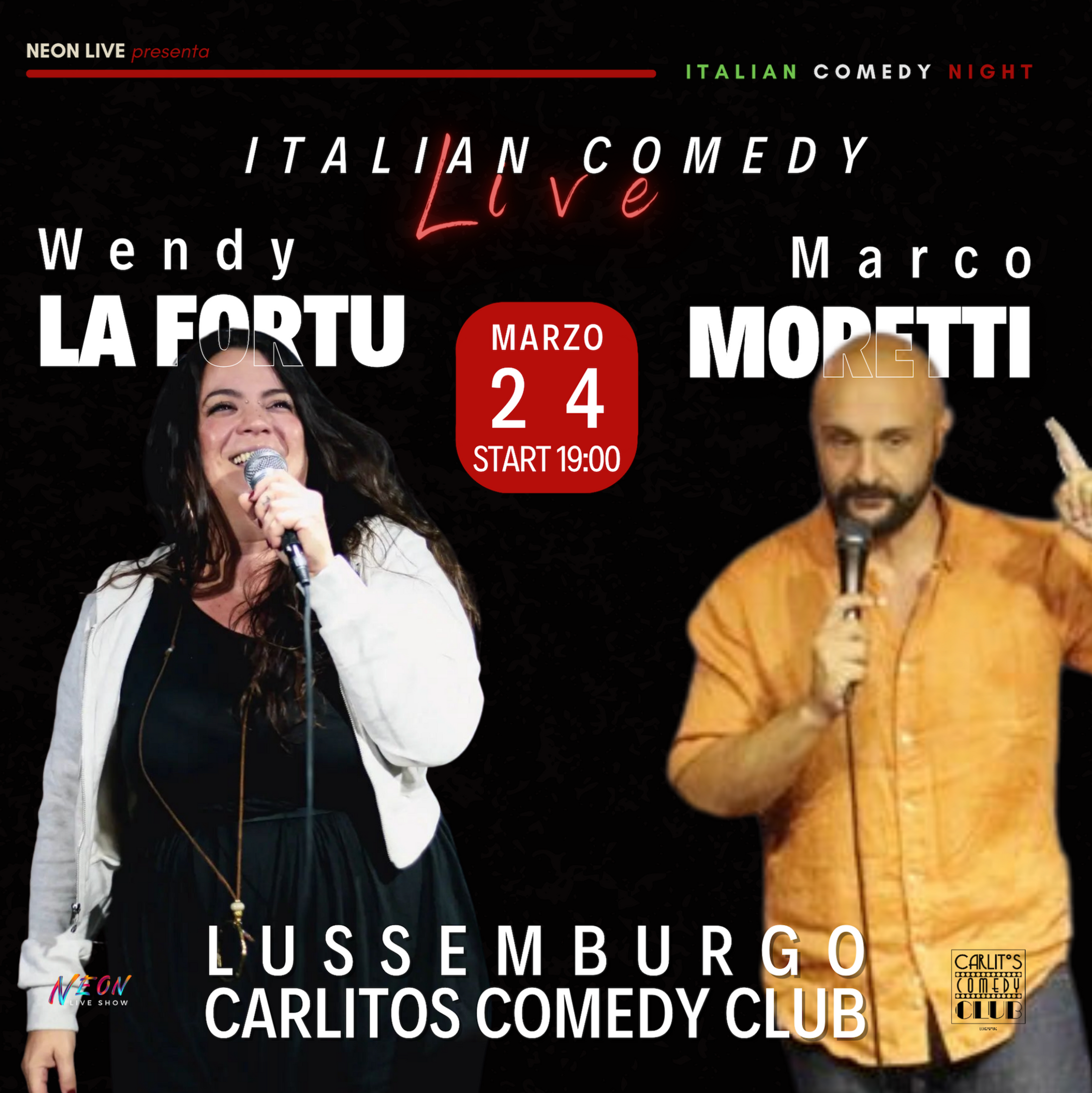 Wendy La Fortu and Marco Moretti - Italian comedy evening