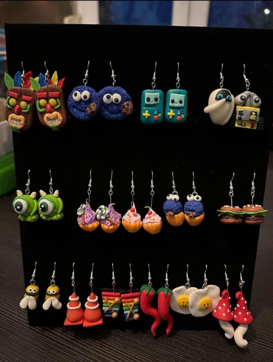 Atelier boucles d'oreilles en fimo
