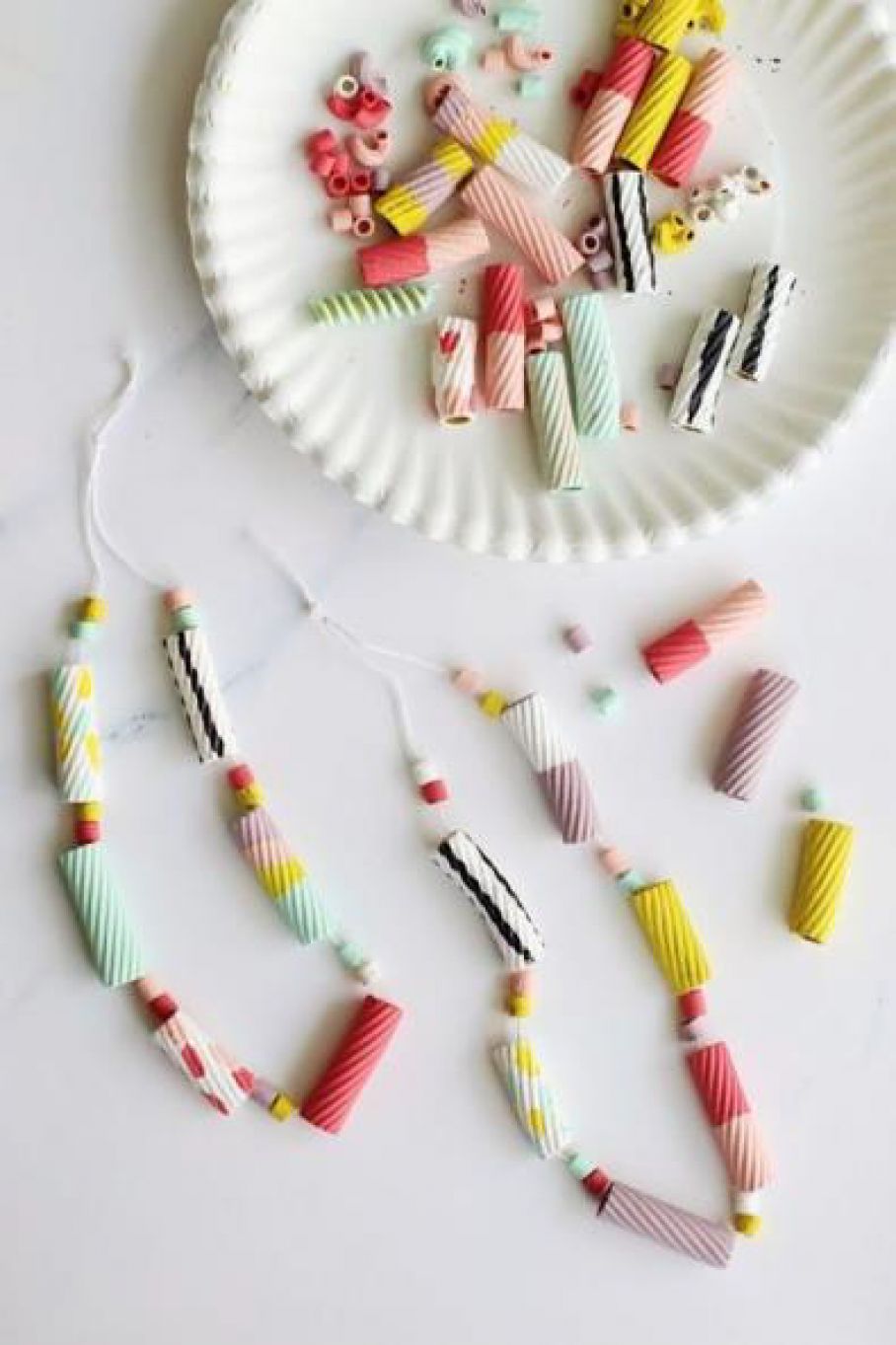 Creative workshop: noodle chains/brooch