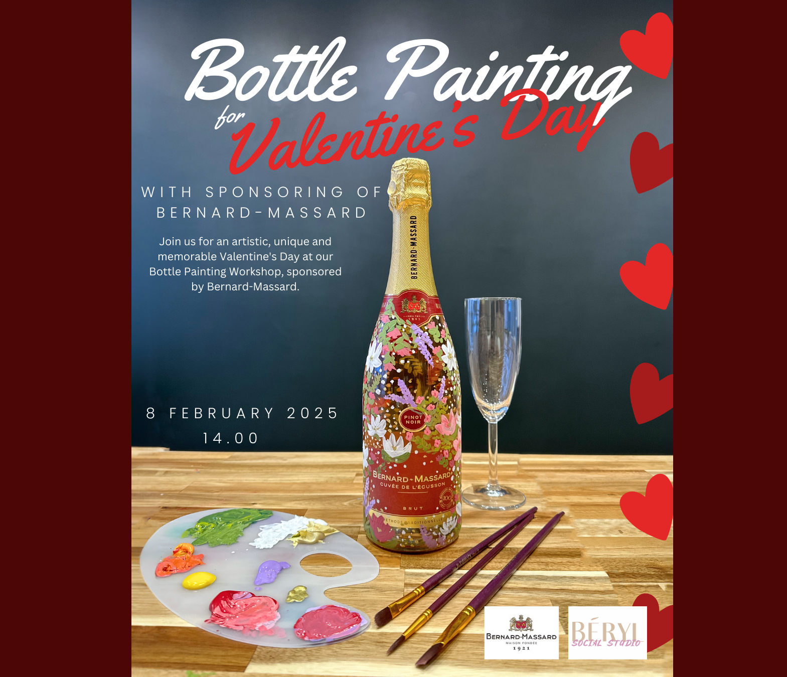 Peinture sur bouteille pour la Saint-Valentin