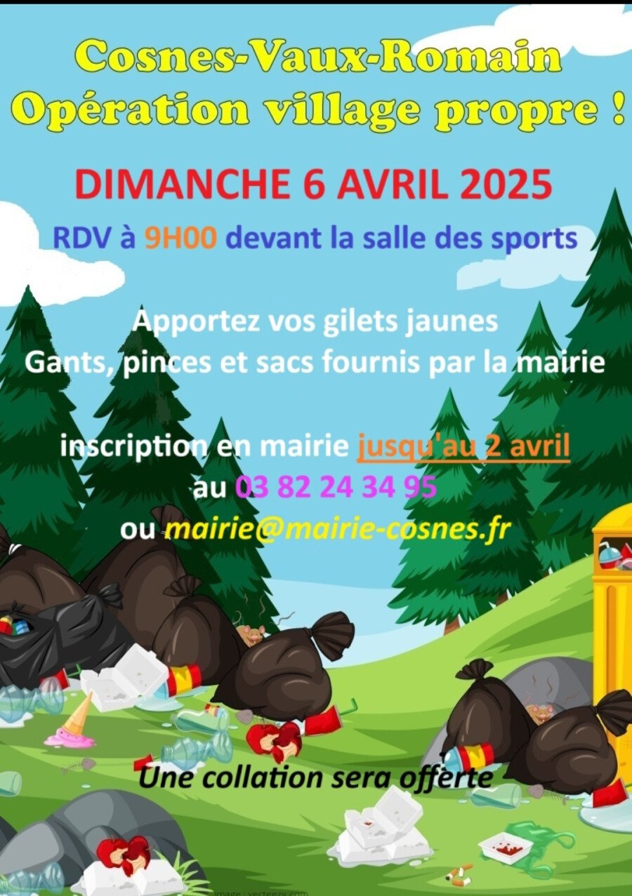 Village cleaning on April 6th