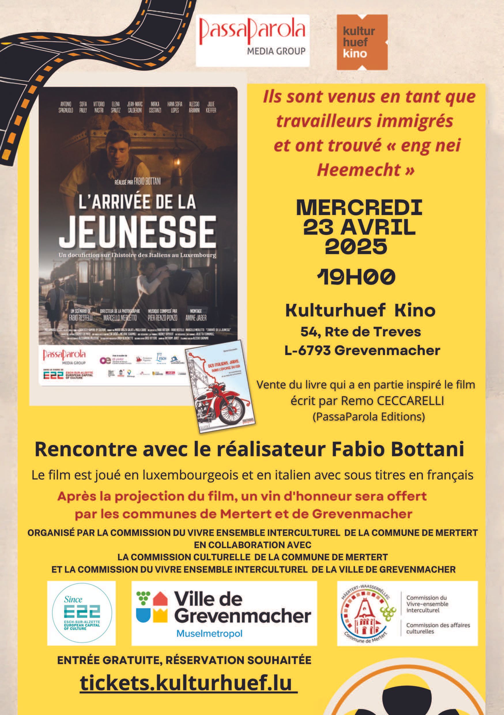 Projection du film L'arrivée de la jeunesse