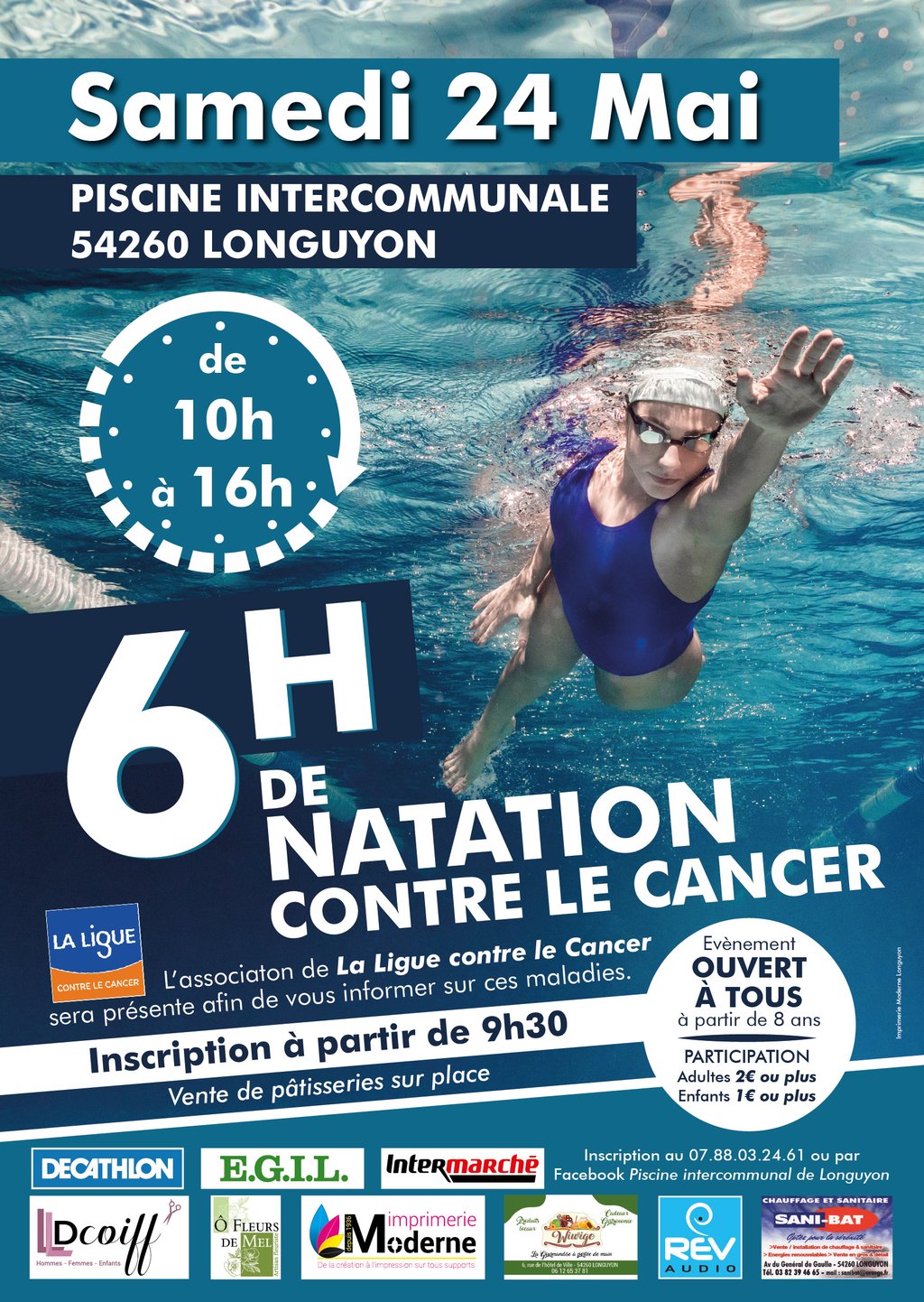 6 hours of swimming against cancer