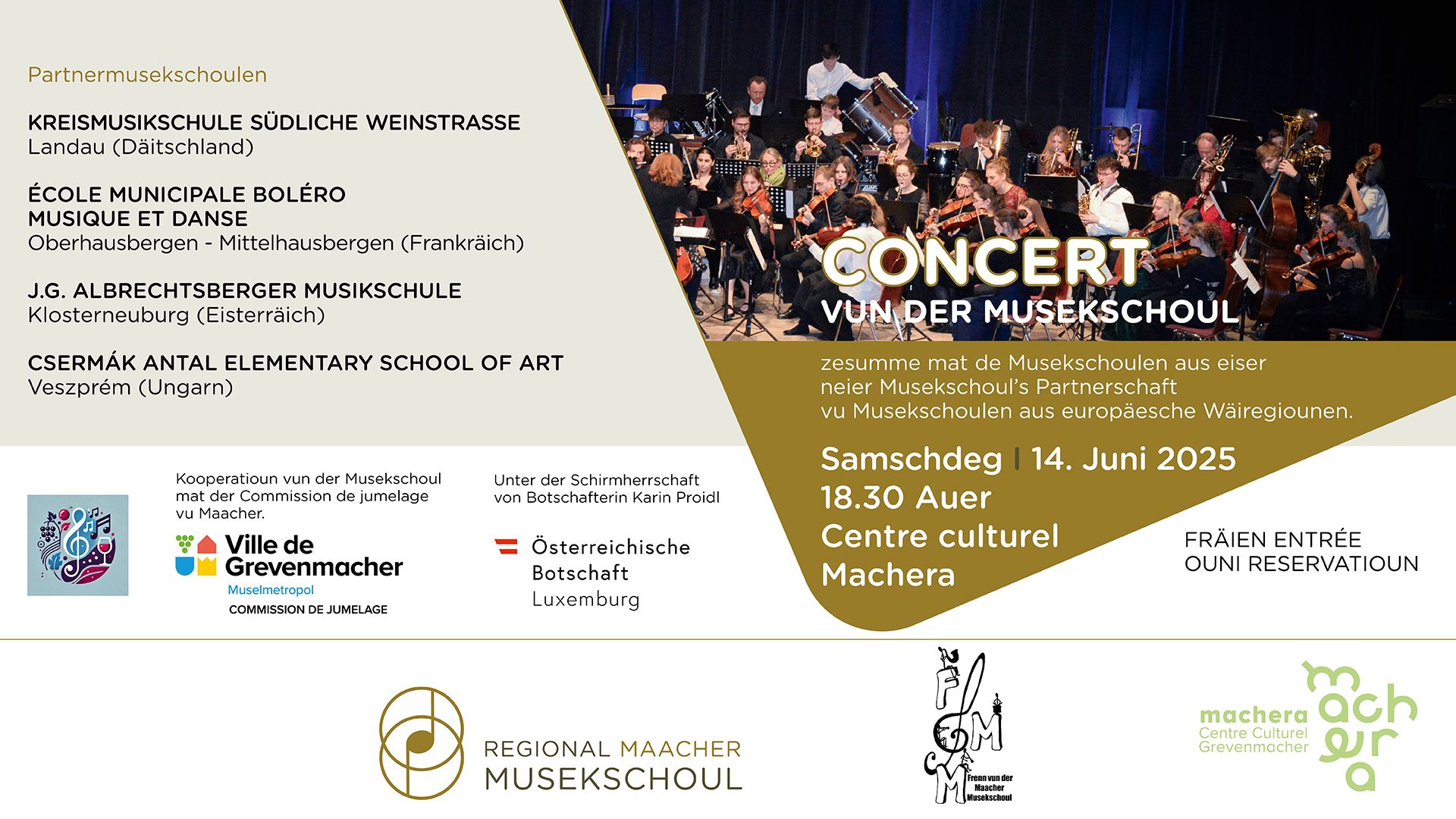Concert with orchestras from music schools of European wine regions