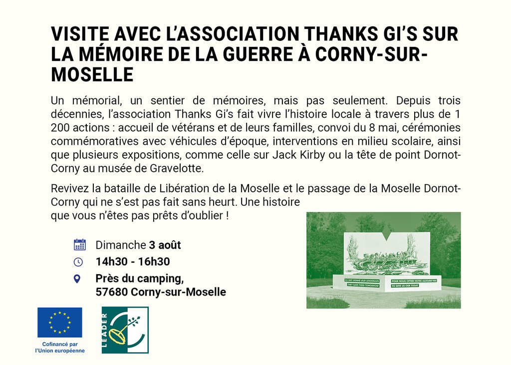 Visite avec l'association Thanks GI's sur la mémoire de la guerre à Corny-sur-Moselle