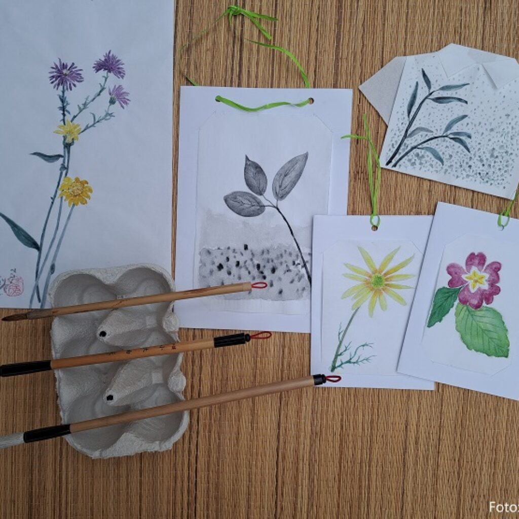 Aquarelle chinoise d'observation d'après nature