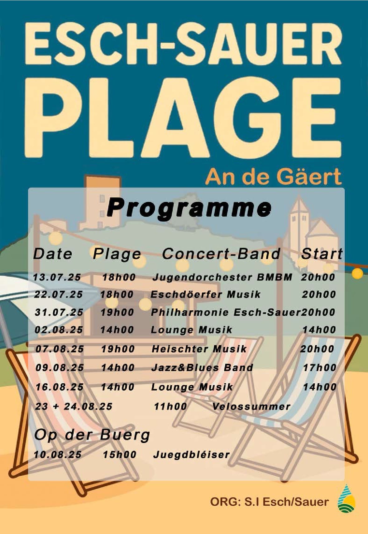 Concert & plage d'Esch-Sauer
