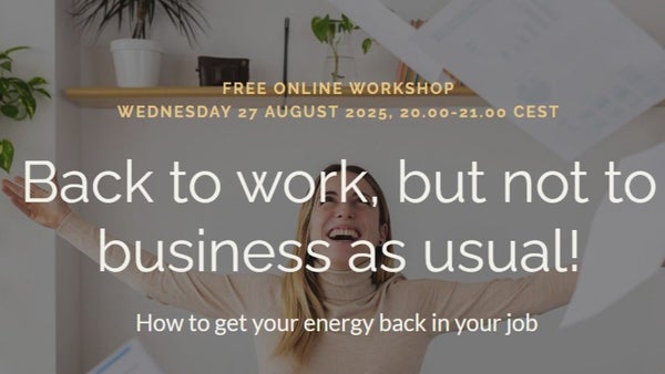 Back to work, but not to business as usual!