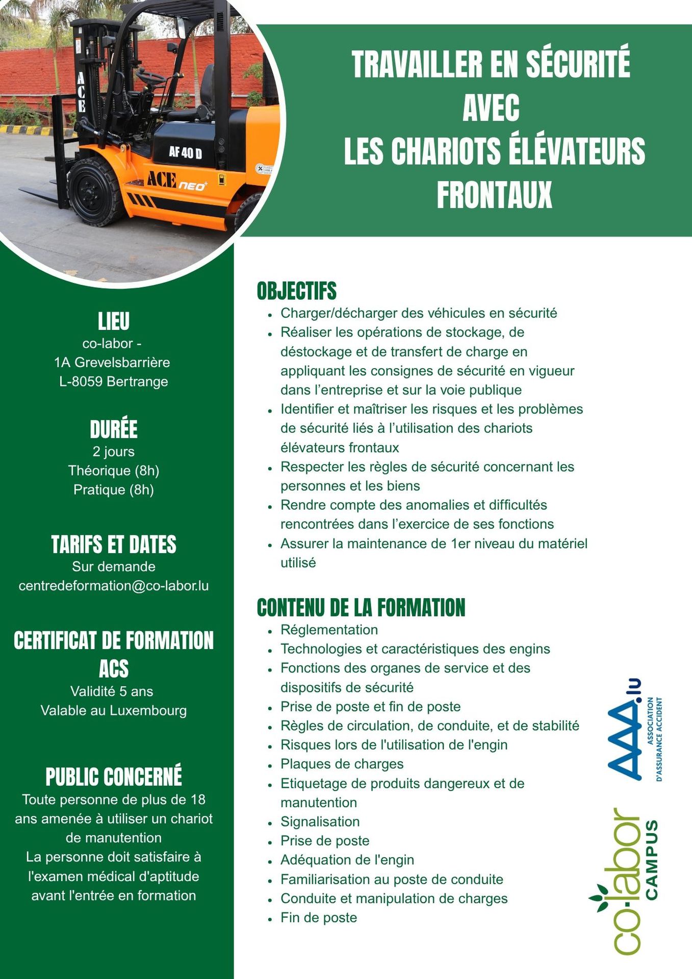 Working safely with front forklifts