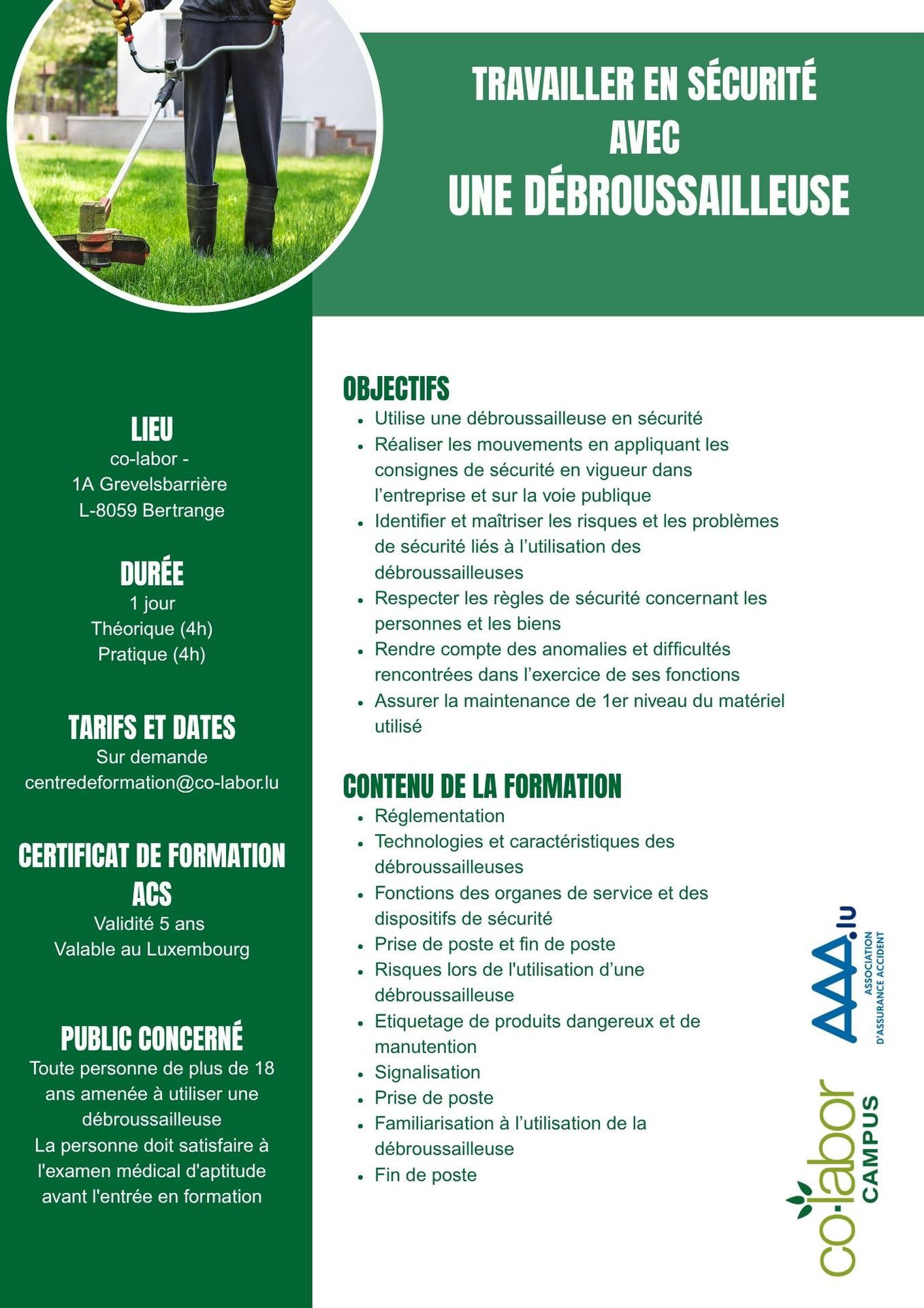 Work safely with a brush cutter