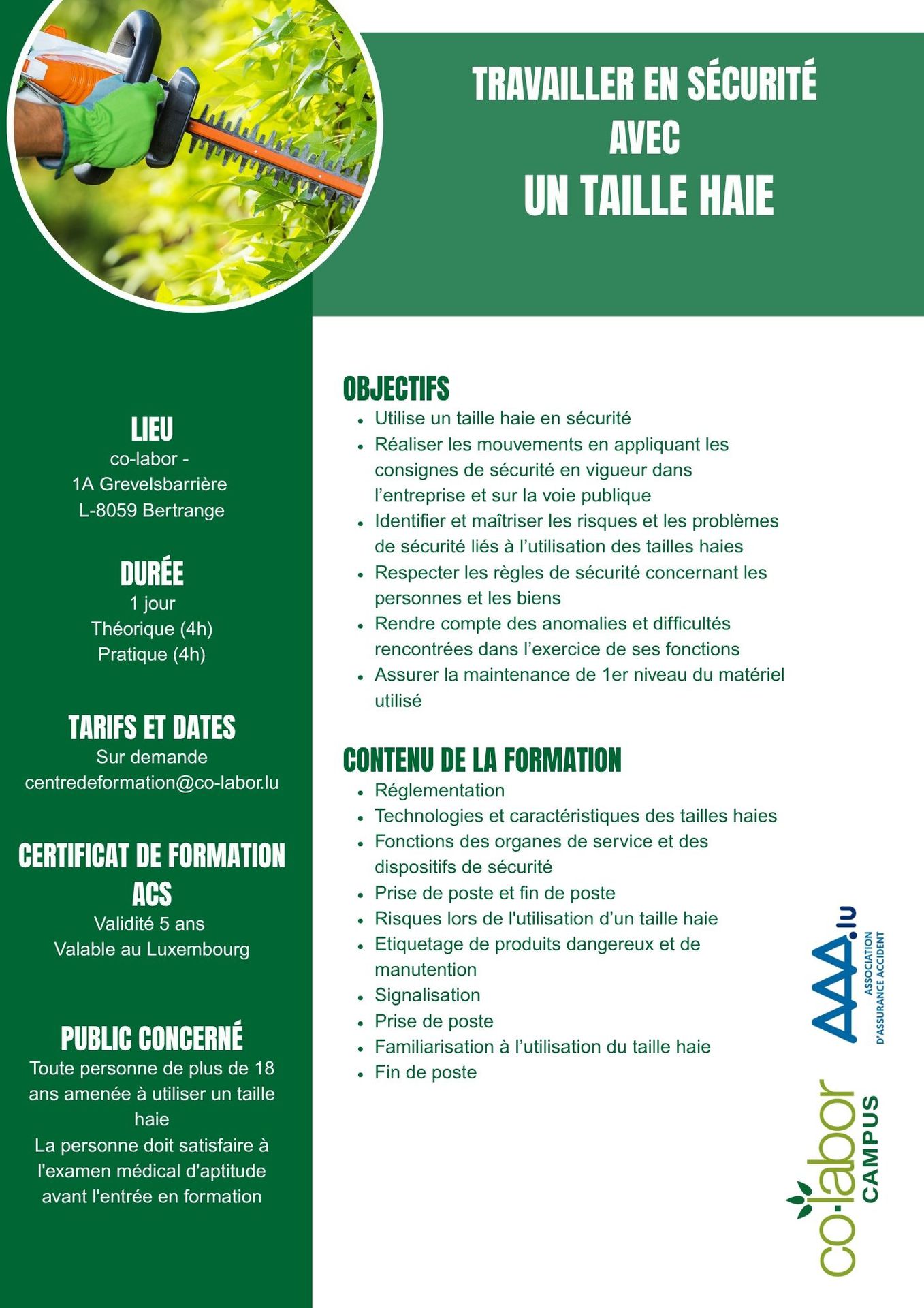 Working safely with a hedge trimmer