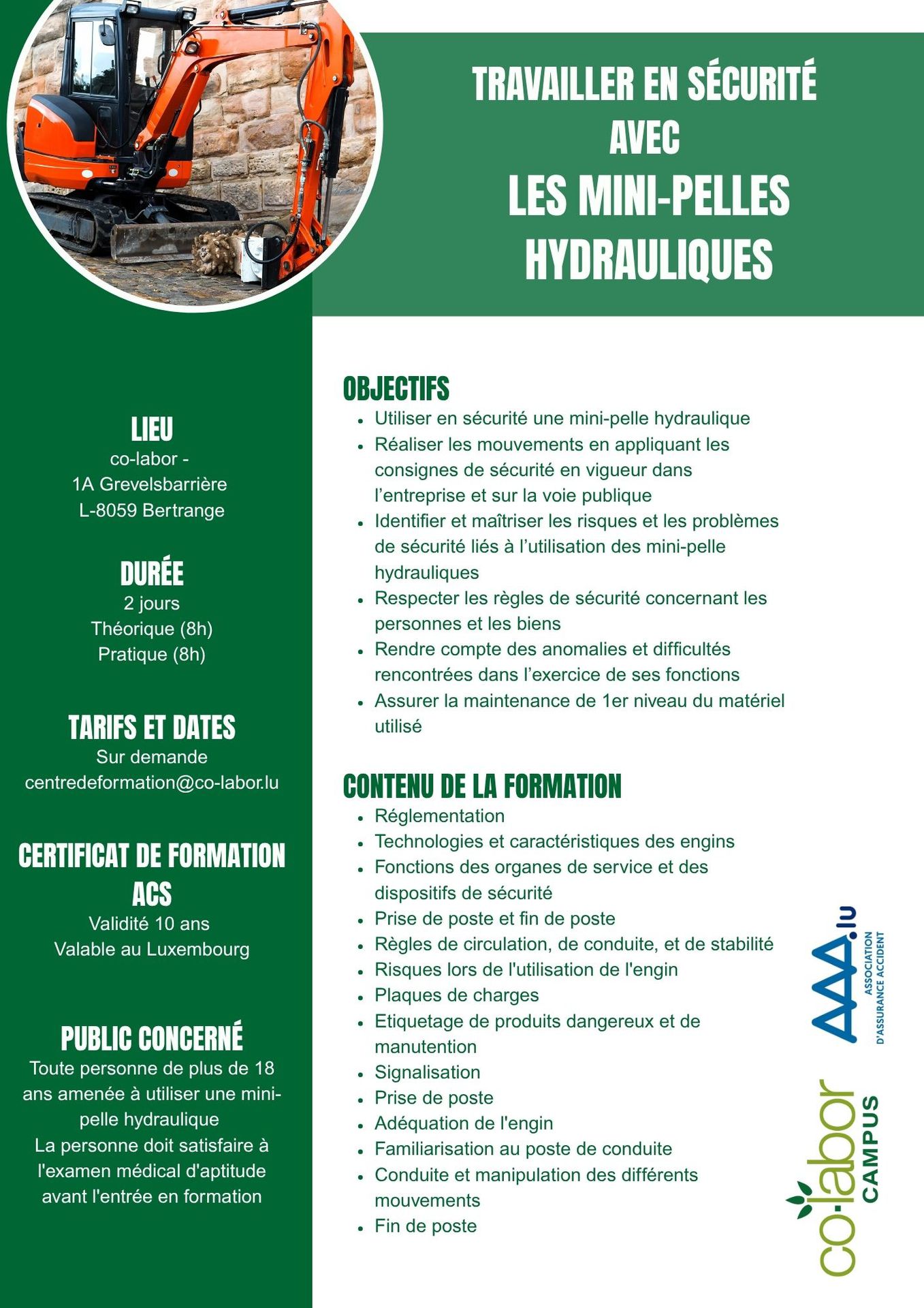 Working safely with mini hydraulic excavators