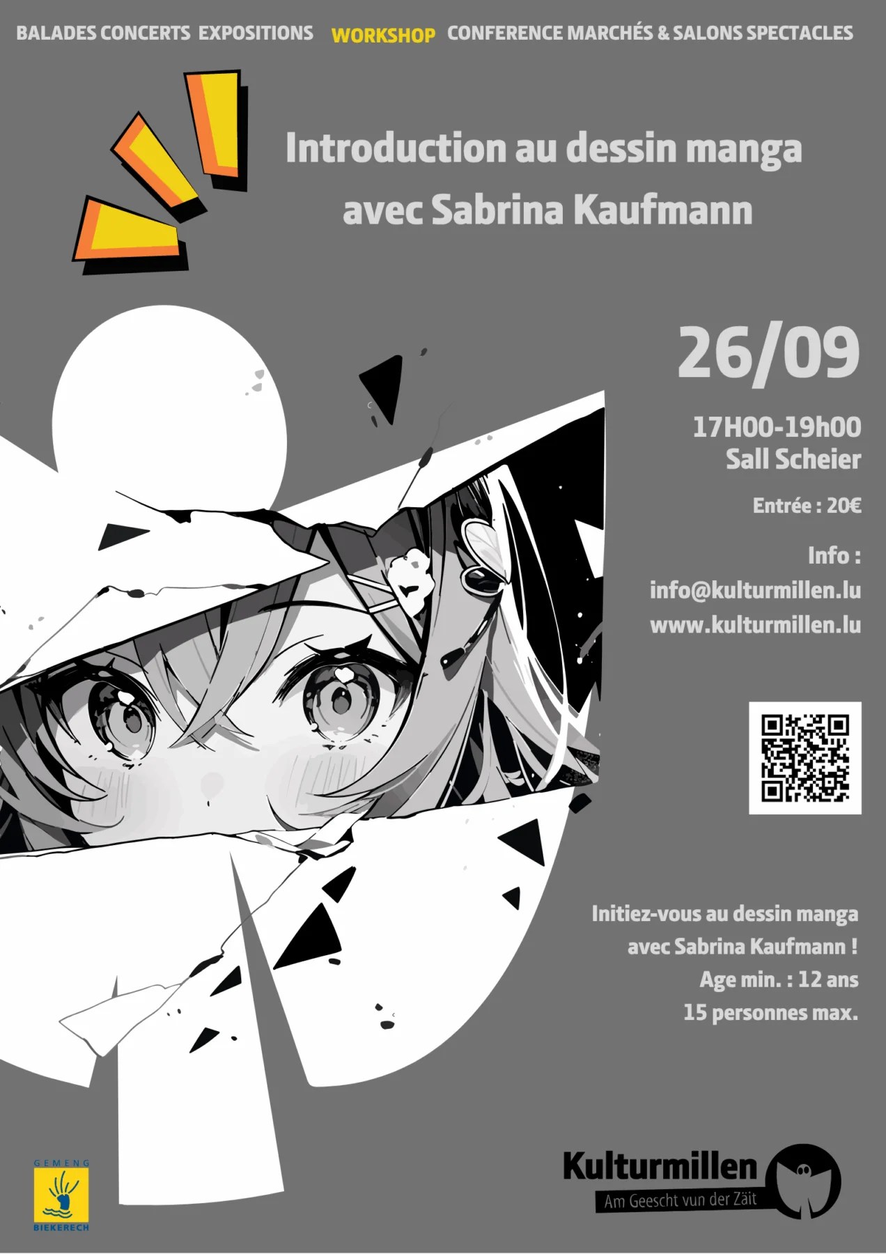 Introduction au dessin manga avec Sabrina Kaufmann