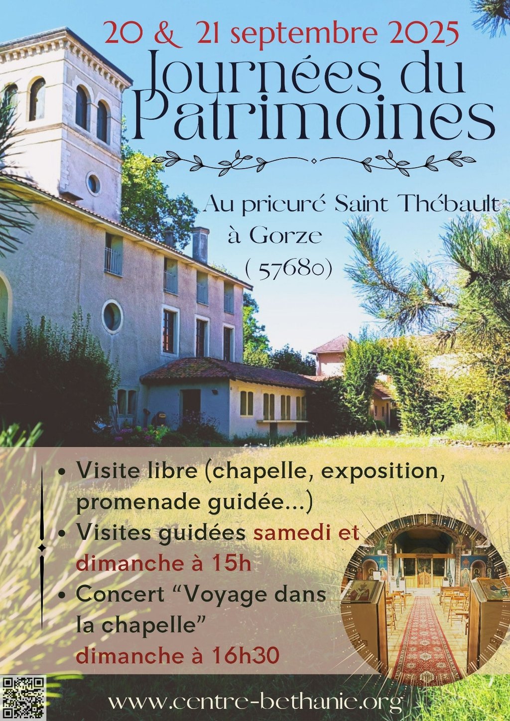 Journées du patrimoine : visite guidée et concert au prieuré