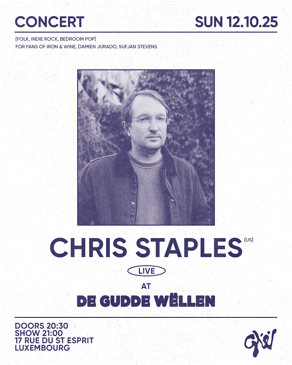 Chris Staples at De Gudde Wëllen