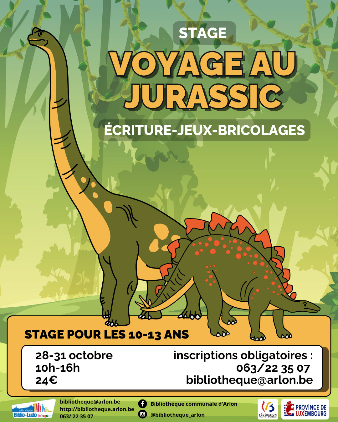 Stage "Voyage au Jurassic" - écriture, jeux, bricolages