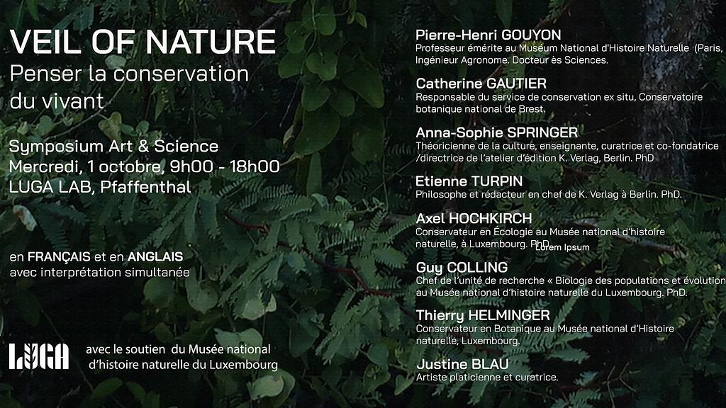 Symposium "Veil of Nature" - Rethinking the Conservation of Life
