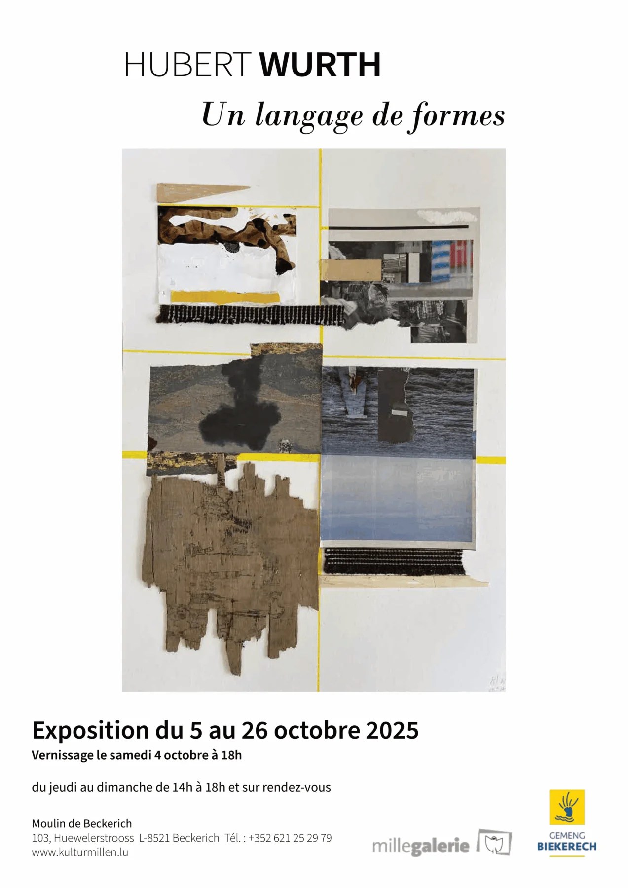 Un langage de formes, exposition de Hubert Wurth