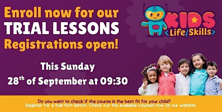 Kids Life Skills - Trial Lessons - Ages 4 to 15 | Sep. 28 - Morning