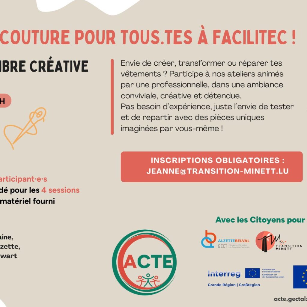 Sewing workshops for everyone at Facilitec! - Explore Esch
