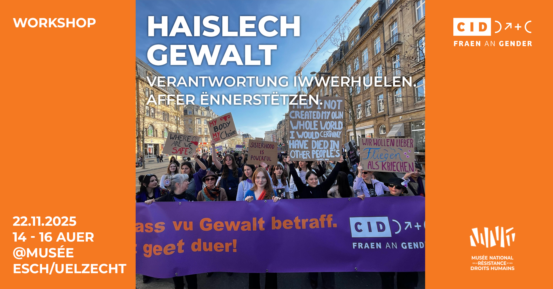 Workshop: Domestic violence: take responsibility, support victims