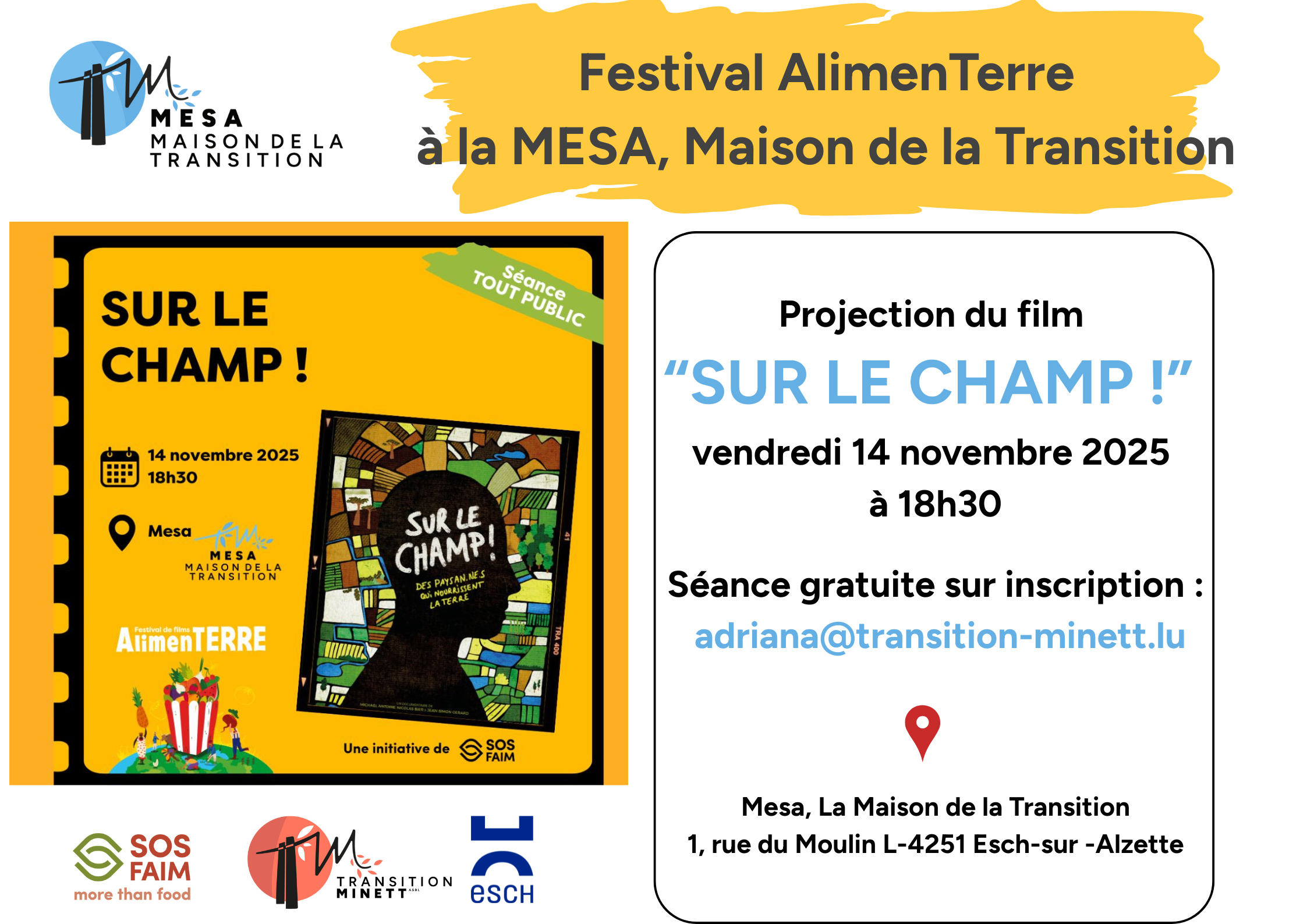 Projection gratuite “Sur le Champ !”