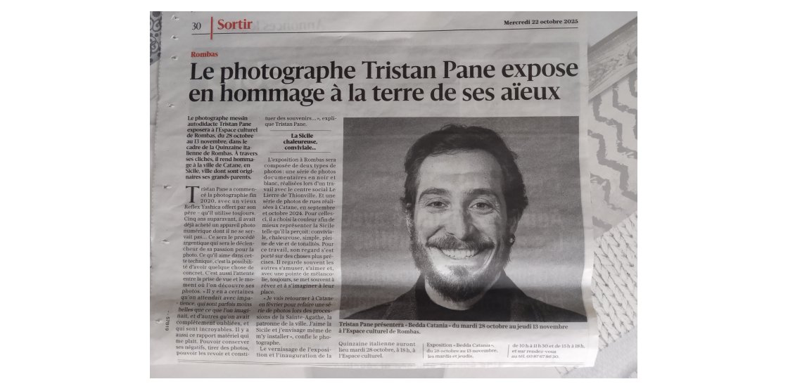 Exposition photo "Bedda Catania" par Tristan Pane