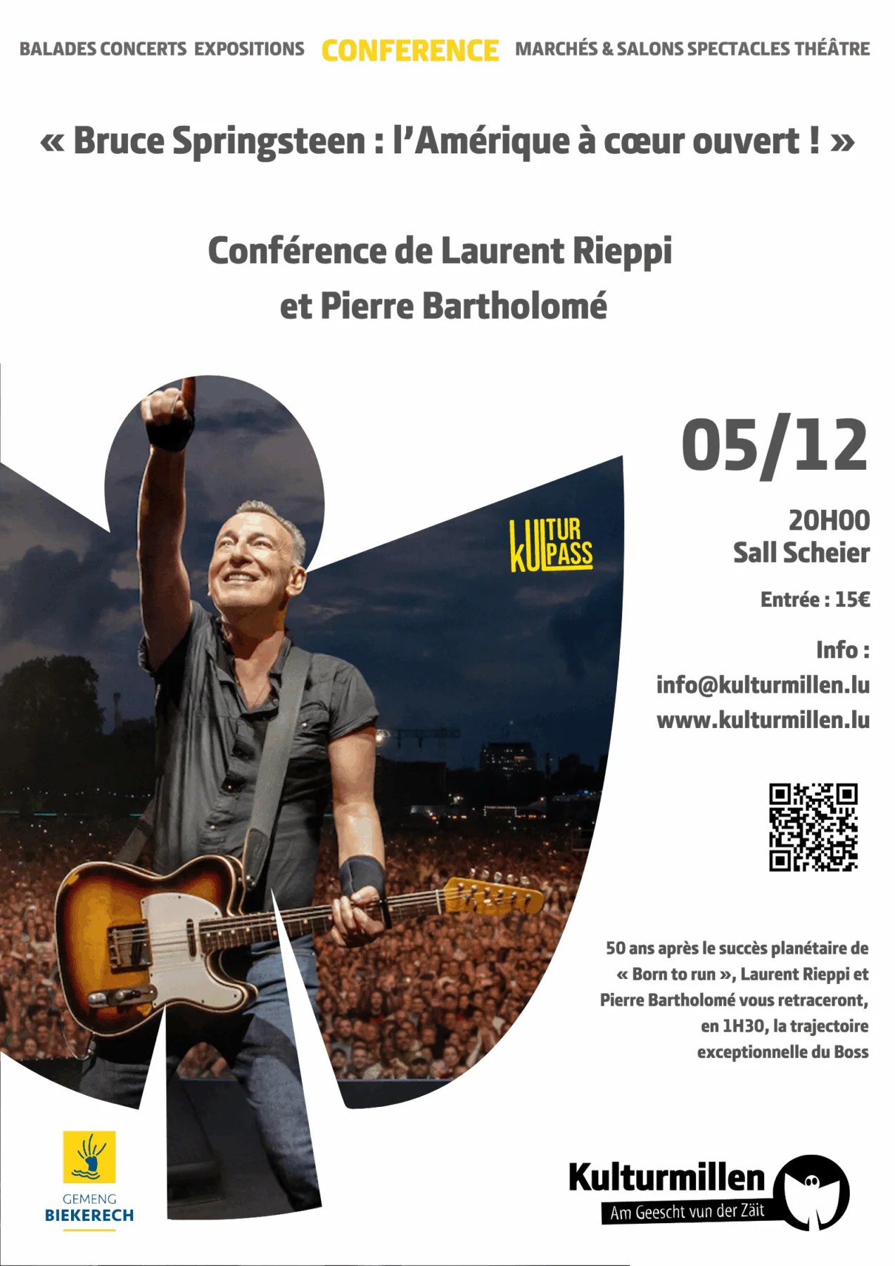 "Bruce Springsteen: America with an Open Heart!" - Lecture by Laurent Rieppi and Pierre Bartholomé