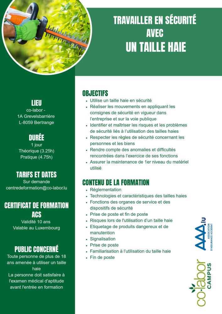 Formation HS Taille Haie