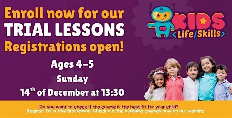 Kids Life Skills - Trial lessons – Ages 4-5