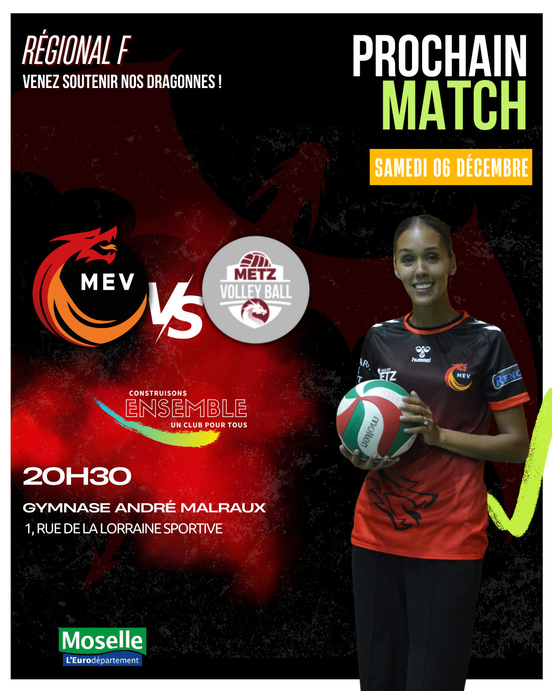 MEV 1F contre Metz Volley-ball A