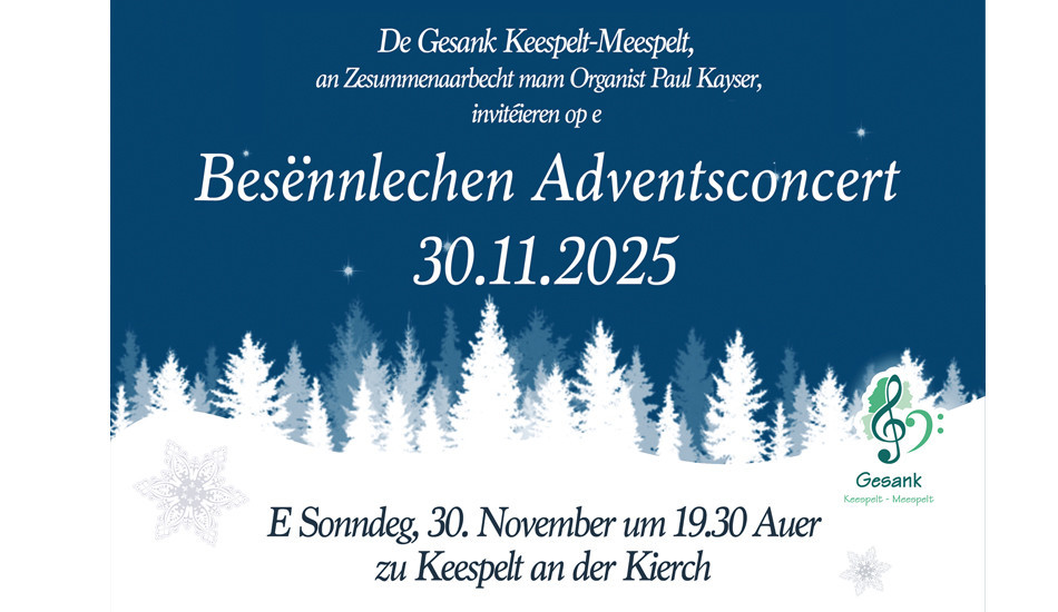 Concert de l'Avent à Keespelt dans l'église
